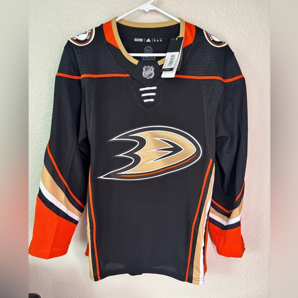 Adidas Anaheim Ducks Home Jersey Mens 44/XS ‎ Authentic NHL Primegreen Black NWT